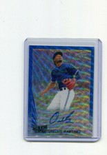 2020 Leaf Metal Draft Autographs 1990 Blue Wave Orelvis Martinez Auto Rookie /20