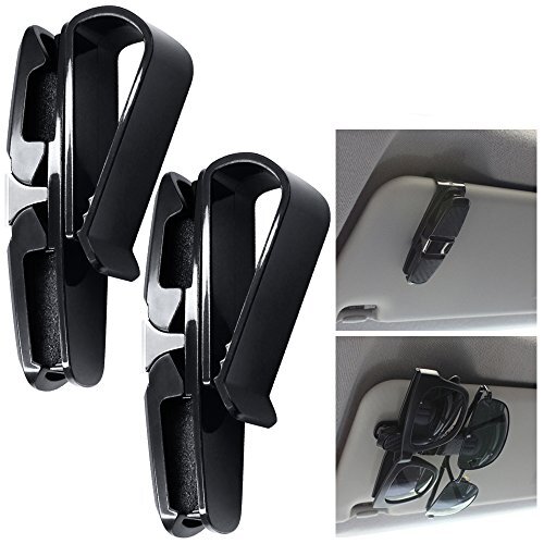 Finegood 2 Pack Glasses Holders for Car Sun Visor - Sunglass Holder for Car - Foto 3 di 9