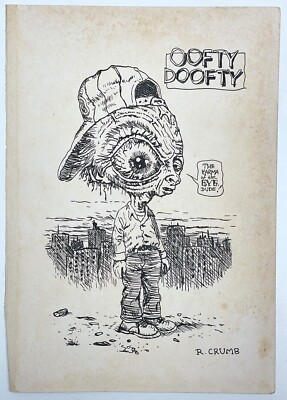 Robert Crumb (Handmade) Drawing On old Paper Signed & Stamped, Vtg