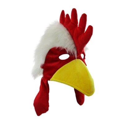 Adult Fuzzy Chicken Hat With Gizzard Rooster Hat Mask Costume