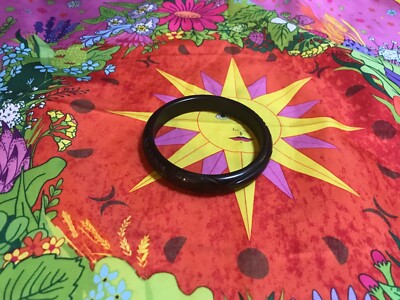 Bakelit Armreif Bracelet Schwarz Ornamente   50er USA   Eye Candy New York