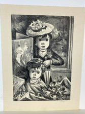 Litografia originale firmata Jean Calogero delle Piccole Sorelle