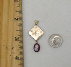 Victorian Antique Gold Filled Etched Cameo Dangle Pendant [P39] — photo 2