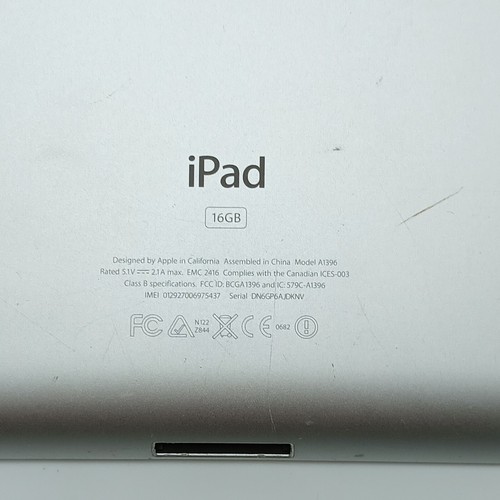 Apple iPad 2a Generazione 9.7" 16GB Wi-Fi GSM Tablet Bianco Mod. A1396 - Imagen 7 de 21