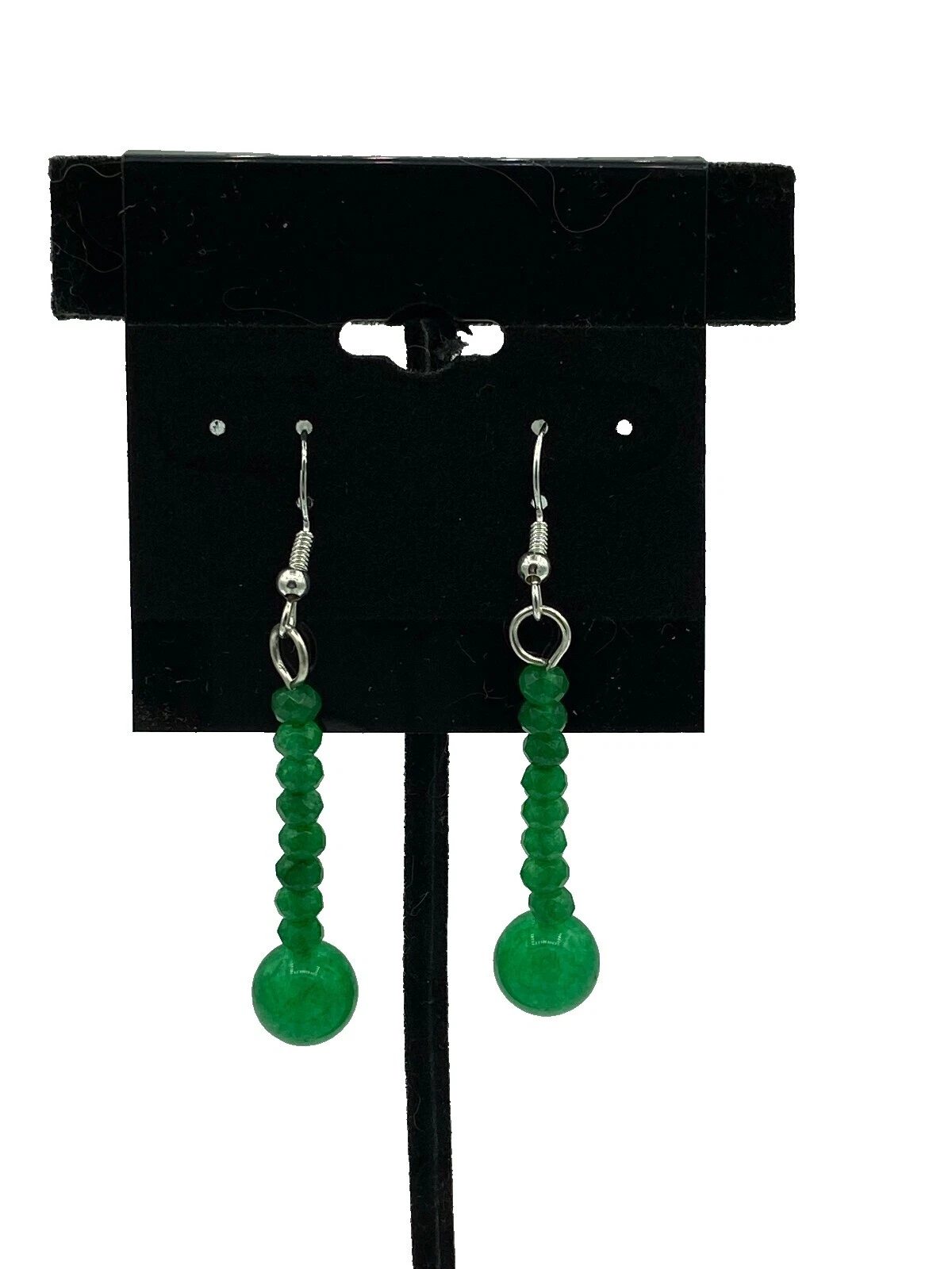 Chapado En Plata Esmeralda Pendientes hechos a mano