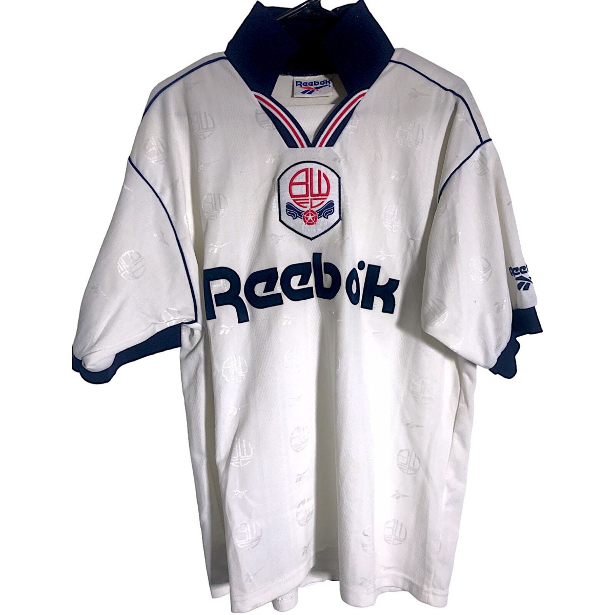 リーボック　サッカー　ユニフォーム　BOLTON WANDERERS F.C. Bolton Wanderers 1993-1995 Away Football Shirt Reebok Soccer