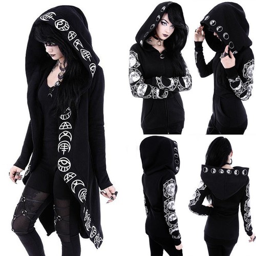 2019 Women Gothic Punk Moon Print 