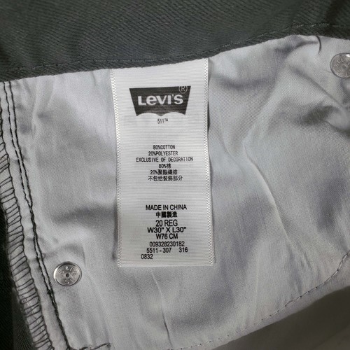 Levi's Boys 511 Slim Boys Jeans Size 20 (30" x 30") Gray - Picture 4 of 12