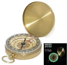 Portable Compass Brass Keychain Watch Pocket Outdoor Camping Hiking Navigation