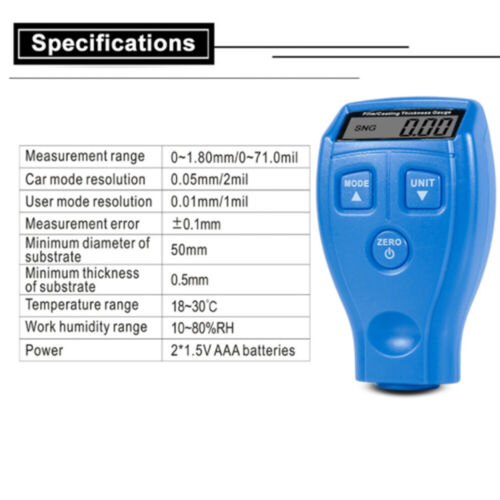 GM200 Coating Car Paint Thickness Gauge Probe Tester Meter Measure Tool Detector - Afbeelding 1 van 10