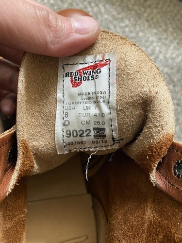 Red Wing Heritage 9022 Beckman Brick Settler Leather Lug Sole Boot US Sz8 NEW FS - Picture 8 of 16