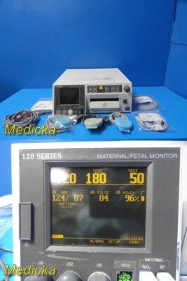 GE Corometrics 120 Series Maternal/Fetal Monitor W/ Transducers & Leads ~ 37638