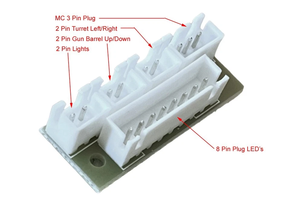 Henglong RC Tank 1/16 Tiger 1 German Interface 8-Pin 5.3V Connector Board x 3 - Image 2 of 4