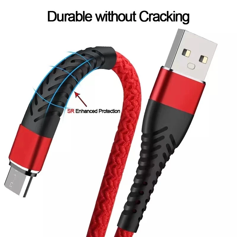 Cable de datos cargador rápido micro USB de alta resistencia para Samsung LOTE Android HTC LG Foto 2 de 4