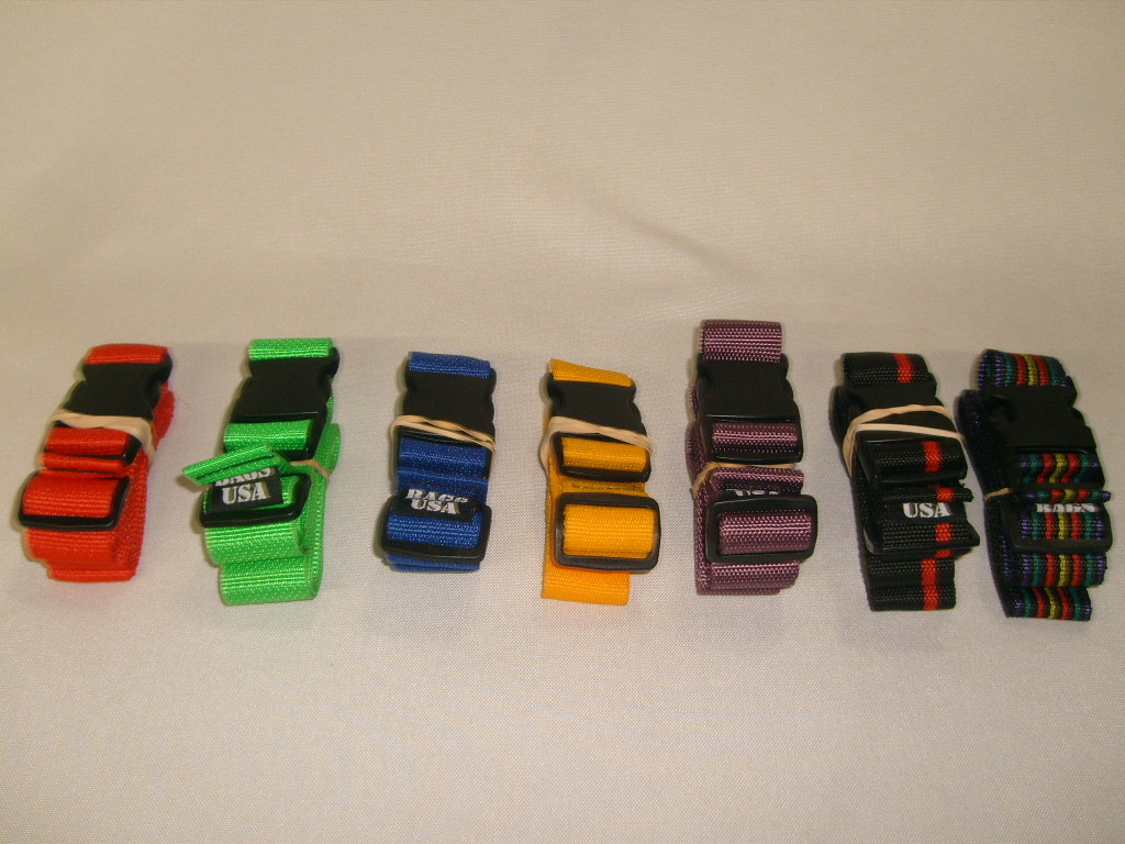 Straps, Wide Security Strap For Luggage Assorted Colors Made In Usa.
