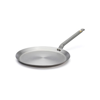 De Buyer Mineral B Round Carbon Steel Crepe/Tortilla Nonstick Pan, 12-Inch