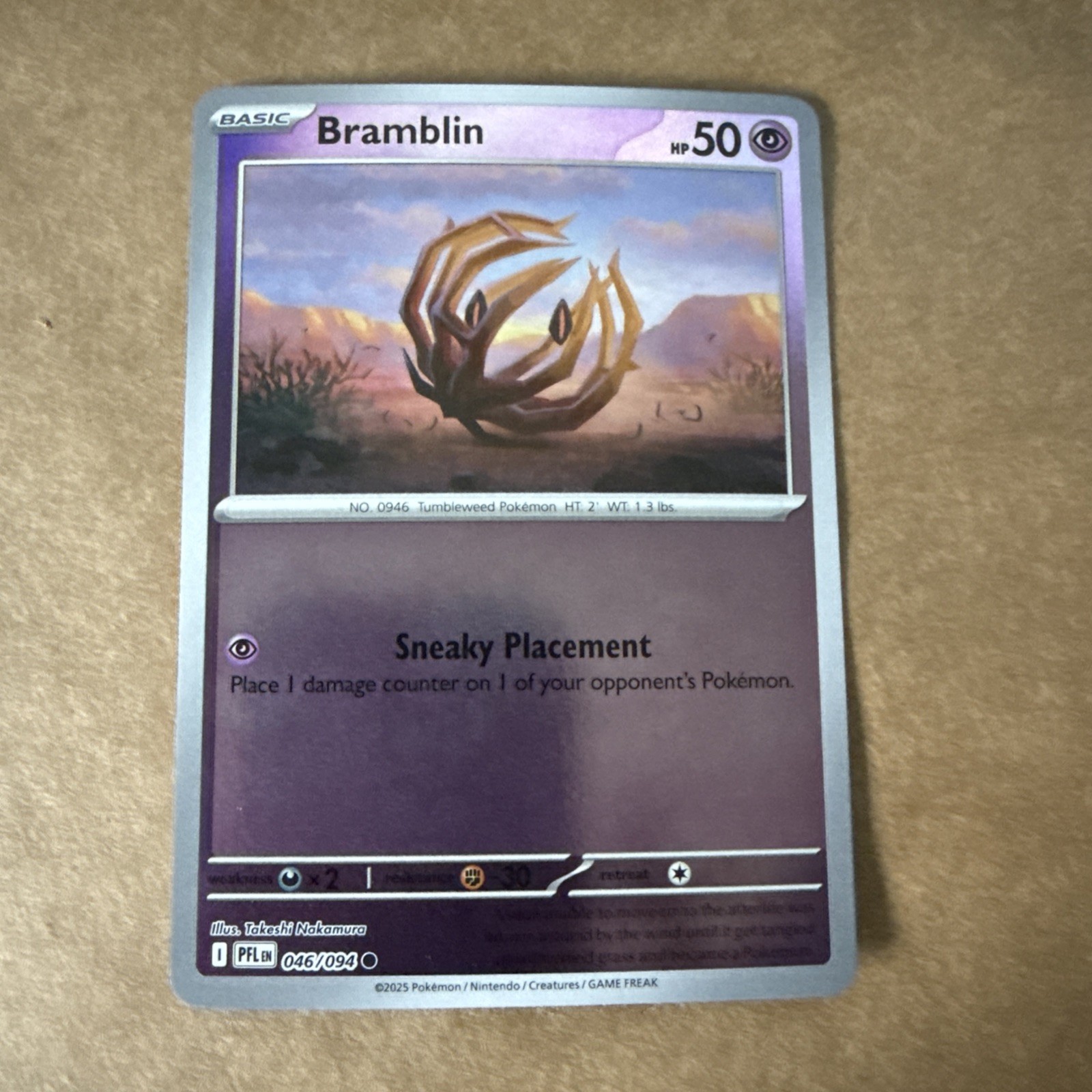 Pokemon Phantasmal Flames Bramblin 046/094 Reverse Holo NM