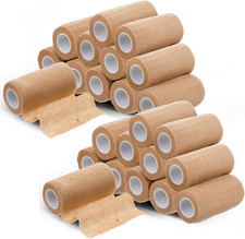 24 Rolls Self Adhesive Bandage Wrap, Vet Wrap 4 Inch x 5 Yards for Horses Dogs W