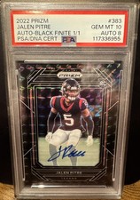 2022 Panini Prizm Jalen Pitre Black Finite Auto 1/1 PSA #383 Texans Rookie