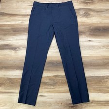 Marc by Marc Jacobs Dress Pants 32x32 Slim Trousers 100% Wool Flat Front Navy