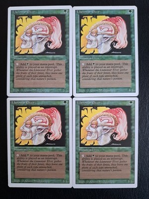 MtG Playset 4x Llanowarelfen - Revised - Llanowar Elves - Magic the Gathering