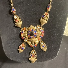 Antique Victorian Etruscan Revival Necklace 16”