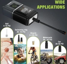 WORKPRO Tire Inflator Portable Air Compressor-12V 150PSI 3-in-1 Tire UNIVERSAL