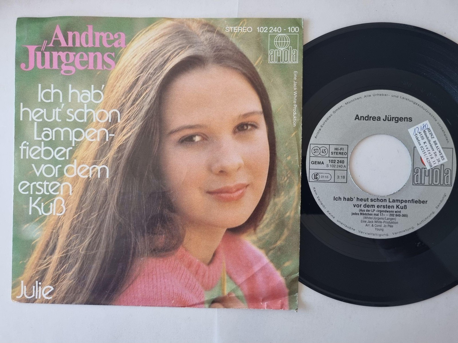 Andrea Jürgens - Ich Hab' Heut Schon Lampenfieber Vor Dem Ersten Kuß 7'' Vinyl