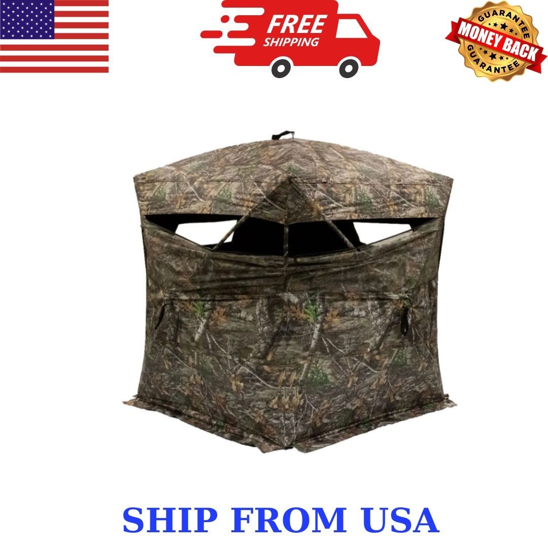 Rhino Blinds - R-200 Realtree Edge Camo Ground Blind, 3 Person