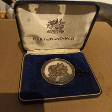 Coin Medal Fine Silver Prince Of wales Welsh Dragon 1969 111 Grams Box