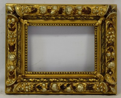 Um 1880-1900 Alter Rahmen Originalzustand mit Blattmetall Falzmaße: 41 x 30,5 cm