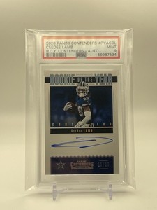 2020 Panini Contenders CeeDee Lamb Rookie of the Year Auto RPS RC #12/25 PSA 9