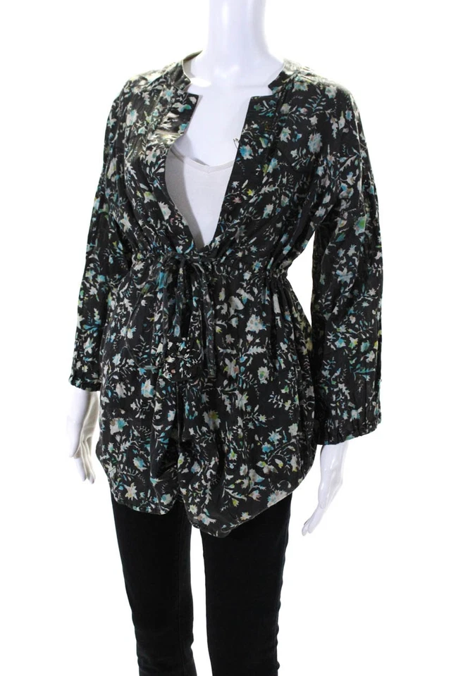 Blusa Adolfo Dominguez Mujer Algodón Estampado Floral Manga Larga Marrón Talla 40 EUR Foto 2 de 4