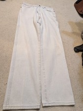 Wrangler Made in USA Cowboy Cut Cream Denim Jeans Straight Fit Vintage Sz 31