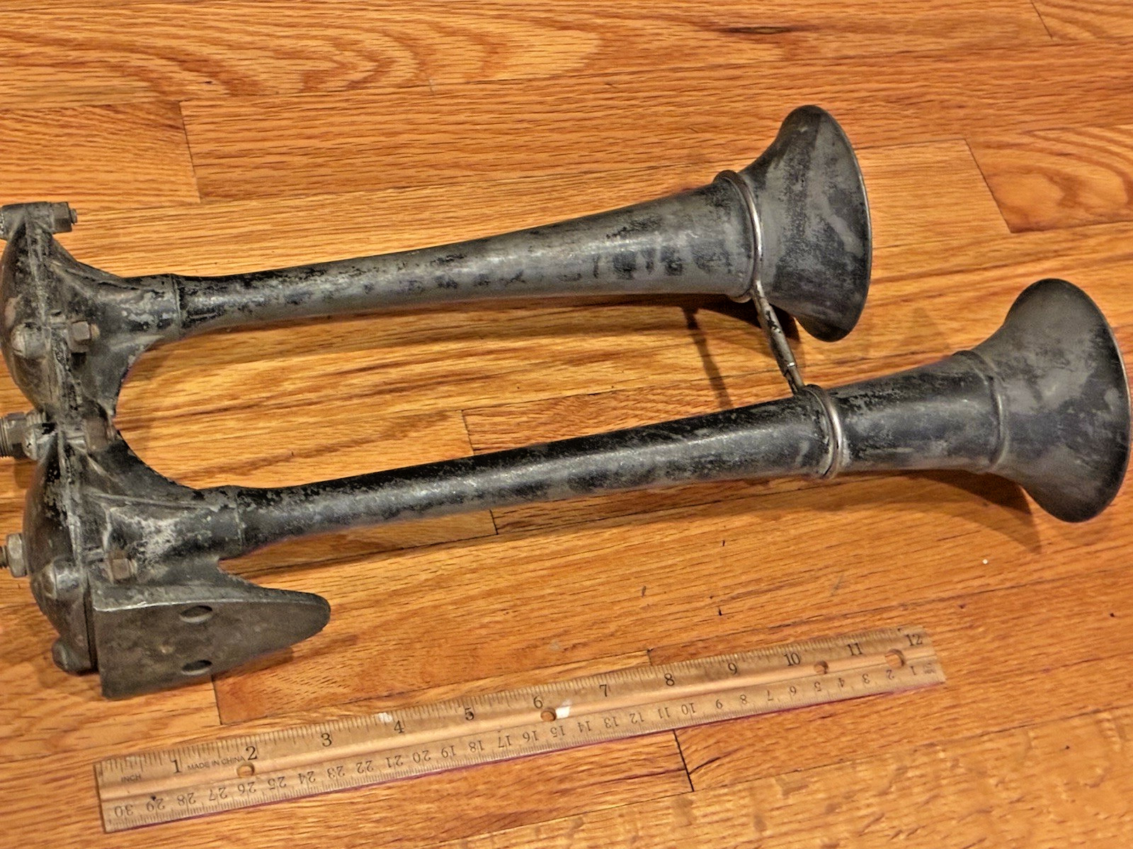 VINTAGE BENDIX WESTINGHOUSE DD-5 DUAL AIRHORN RAT ROD LOOK!