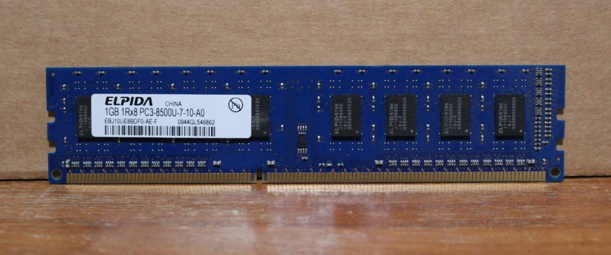 Elpida 2GB PC3-8500 (DDR3-1066) 1 GB DIMM Computer Memory (RAM