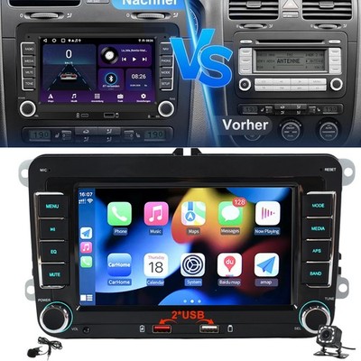 Autoradio Apple Carplay Android Auto Bluetooth 5.0 KAM für VW GOLF 5 6 Plus Polo