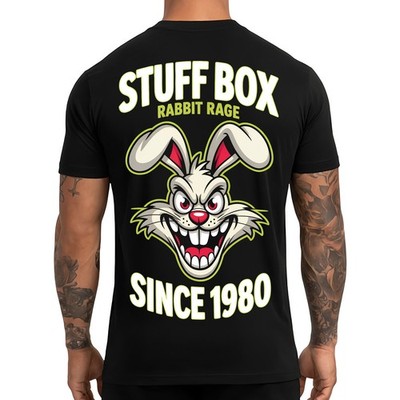Stuff Box Herren Shirt Rabbit Rage schwarz Cartoon Hase Streetwear S 5XL kurzarm