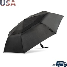 Windproof Compact Umbrella Auto Open Close Vented Canopy 75MPH Resistant New