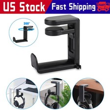 Rotating Headphone Stand PC Gaming Headset Holder Adjustable Under Desk Hanger