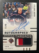 24-25 Ultimate Hockey Pro Threads Patch Auto Adam Fantilli (11/49) Jsy No. !