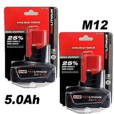 2X 5.0Ah Battery For Milwaukee for M12 Lithium-ion Extended Capacity 48-11-2460