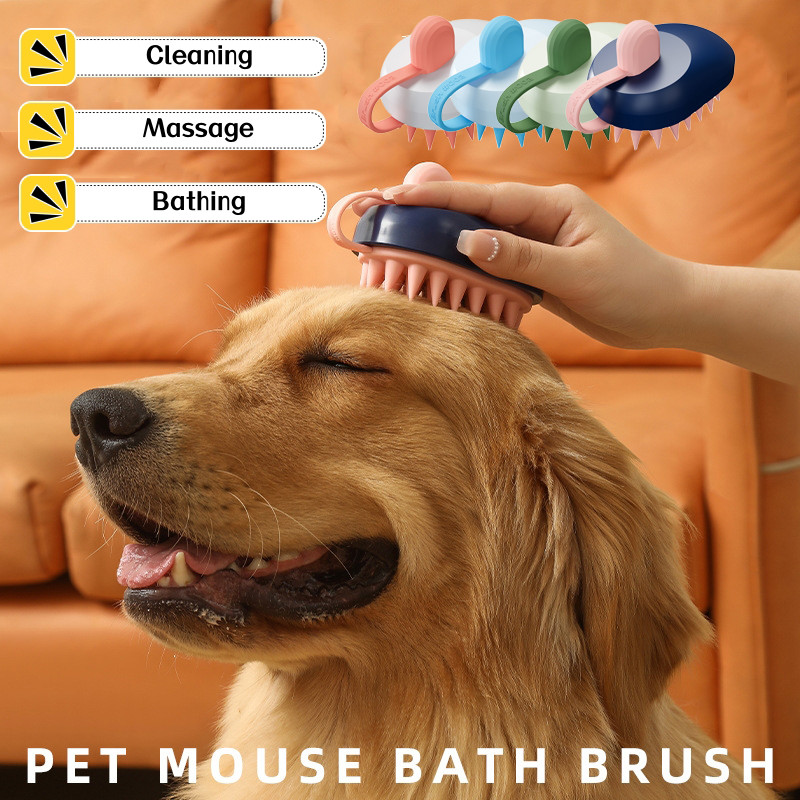 Soft Silicone Pets Hair Remover Comb Handheld Bath Shower Hair Shampoo Massage B