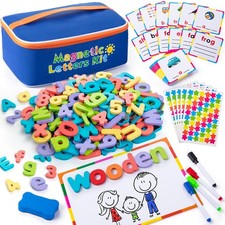 Magnetic Alphabet Letters Kit 310 Pcs with Magnetic Board and Organizer Bag, ...
