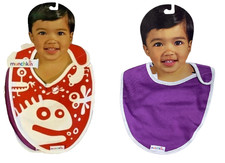 2pc Red Purple Munchkin Monster Alien Cotton Baby Bib Drool Burb Cloth Infant
