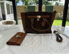 Genuine Michael Kors Hamilton Medium Satchel Bag & Continental Wallet Purse Set