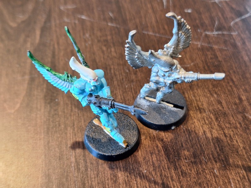 Warhammer 40k - Eldar Aeldari Swooping Hawks x2 OOP metal Miniatures