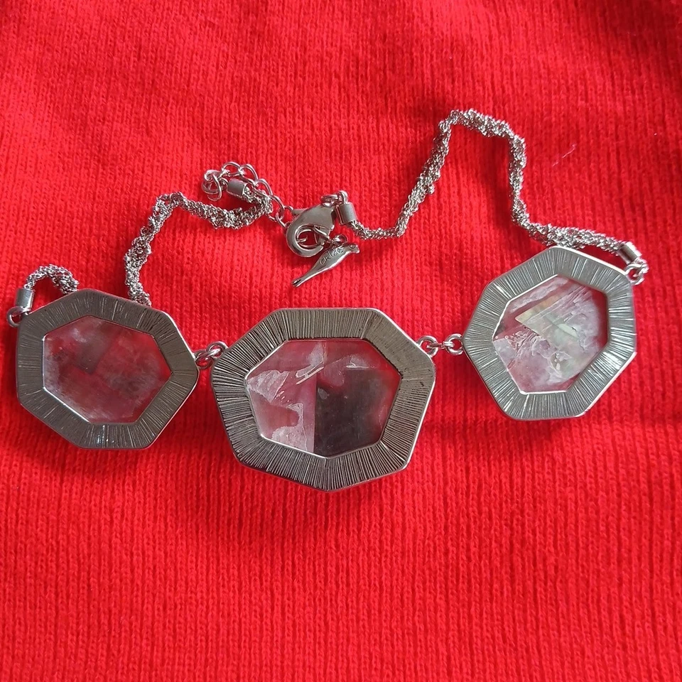 Collar Colgante Chloe + Isabel Tono Plata Grande Abulón Verde Collar Distintivo Foto 3 de 3