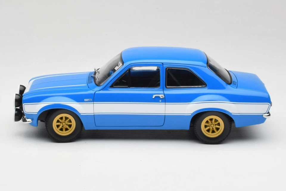 100688102 Ford Escort Mk1 RS 1600 Blue White Stripes Minichamps 1/18 - Immagine 4 di 4