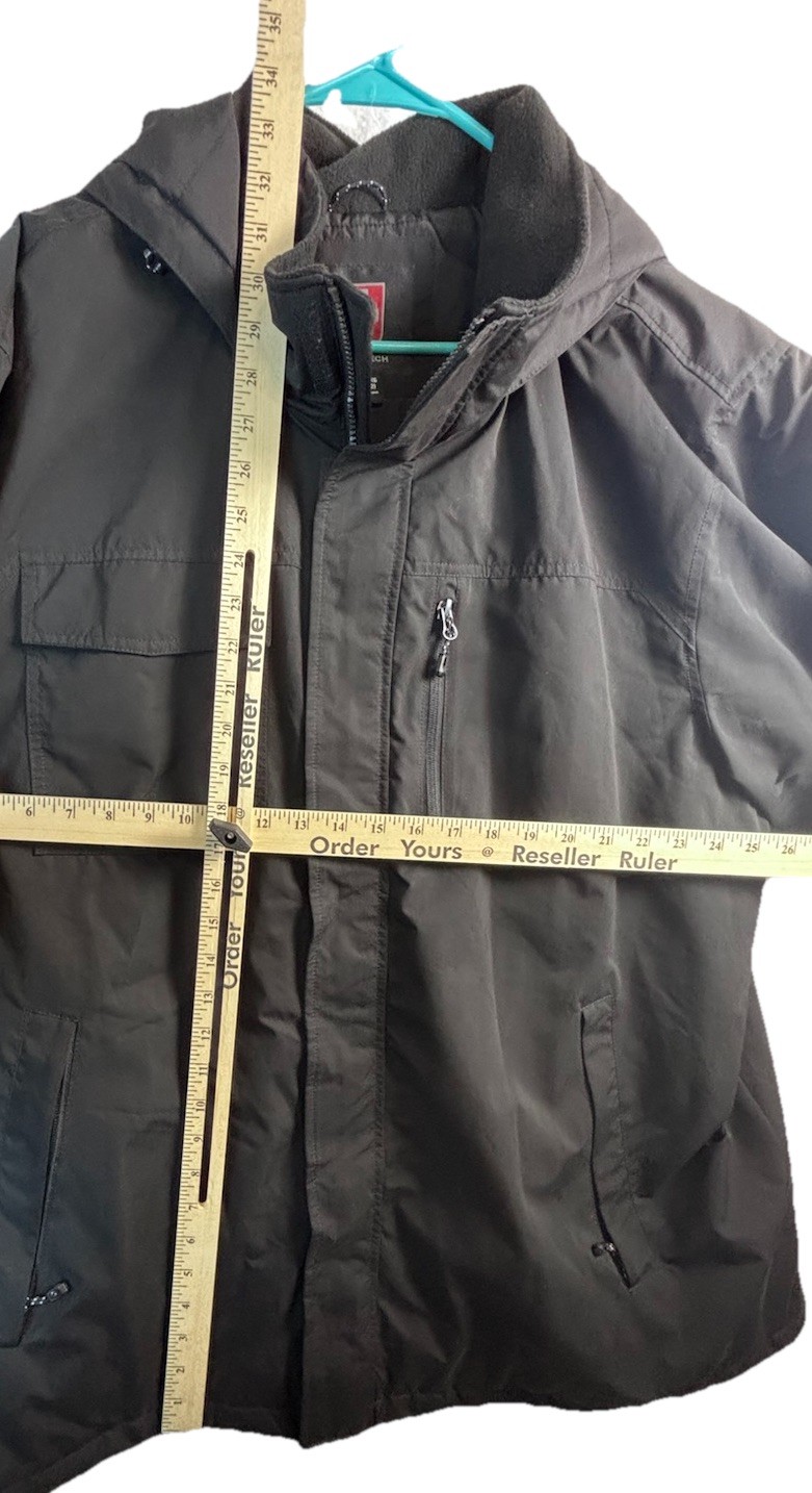 Swiss Tech Mens Hooded Jacket XXL Black Water-Resistant Lightweight Jscket